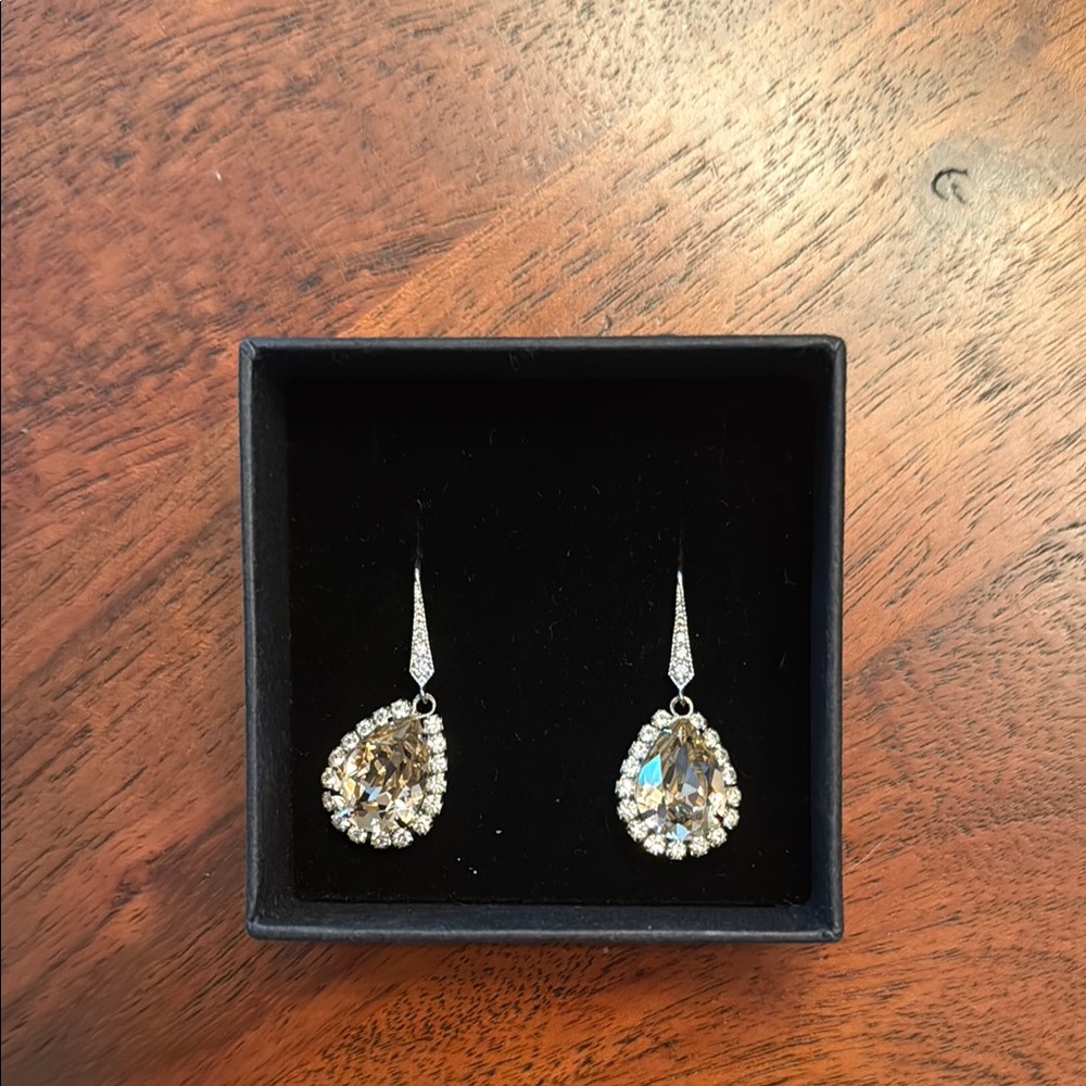 Elegant Gold and Silver Crystal Earrings
